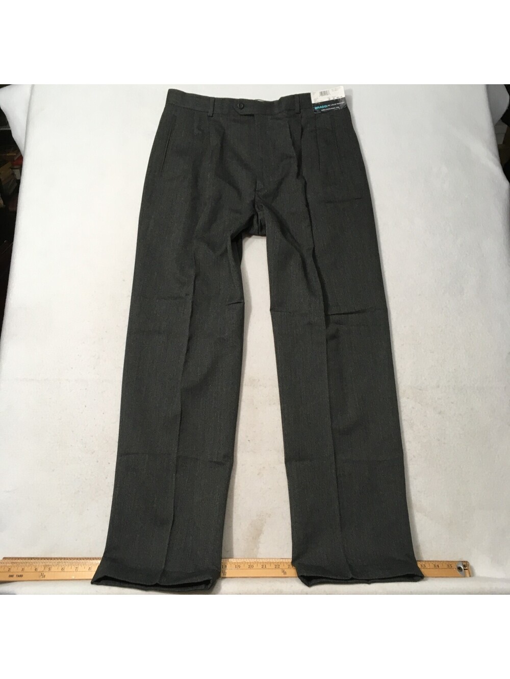 Braggi by Louis Raphael Dress Pants Men's 36 x 34 GRAY TWILL FANCY